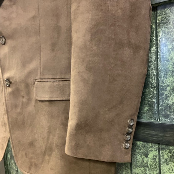 Men's Tan Chaps 42R Faux Suede Blazer - Picture 3 of 11